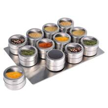 4 Packs, Magnetic Spice Jar, Wall Mounted Stainless Steel Spice Jar, With Lid And Small Hole, Rust Free, Easy To Clean