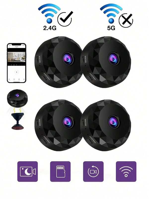 Mini Spionagekamera, 2,4 G Wireless WiFi Versteckte Kamera 720P Full HD, Versteckte Kameras mit Bewegungserkennung, Sicherheitskamera für Nanny für Zuhause/Büro