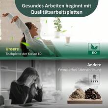 ALLDREI Tischplatte 140 x 80 cm 2 5 cm Schreibtischplatte stark Perfekt für höhenverstellbare Schreibtische tisch Tischplatte aus MDF-Material Buche - Buche1 - Übersicht 3