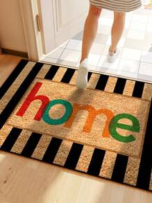 1pc Black Line Home Pattern Entrance Mat, Minimalist Style Indoor/Outdoor Non-Slip Rug, Machine Washable Anti-Fouling Absorbent Doormat For Kitchen, Dining Room, Hallway, Bathroom, Bedroom, Outdoor, Foyer, Home Decor, All Season Carpet Rugs Door Mat Room Decor Carpet For Living Room Kitchen Rug Bedroom Decor Blankets And Throws Rugs For Bed Room Bathroom Decor Room Decoration Stuff Living Room Decor Office Decor House Decor Home Decor Living Room Bathroom Rug Room Decor Aesthetic