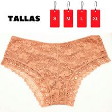 RITA SENSUAL PAN201 6 pantaletas de encaje con forro interior. Variedad de Colores y Tallas (S-M-L-XL) - Multicolor - Ver 10