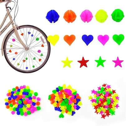 36 件/套自行车车轮辐条珠，彩色塑料夹珠自行车辐条装饰，自行车辐条配件车轮装饰盖，颜色随机