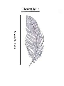 1pc Elegant Luxury Crystal Feather Brooch Pin, High-End Chic Accessory For Suits, Qipao, Shawls And Other Outfits Dress Accessories Pin For Clothes Bag Charm School Office Accessories Shirts Jacket Jewelry Halloween Clothes Pin Funny Cute Teacher Gifts00 Costume Accessories Bag Charms - Multicolor - View 6
