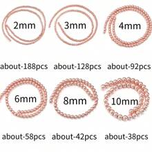 1 pièce Perles rondes en agate noire plaquées or rose, style mode polyvalent punk métal, fabrication de bijoux artisanaux, convient pour les bracelets, colliers, pendentifs, charms de téléphone portable, porte-clés, tailles assorties 2/3/4/6/8/10mm