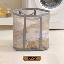 1PC Mesh Laundry Hamper - Foldable Wall-Mounted Dirty Clothes Basket For Bathroom And Laundry Room - Multicolor - View 15