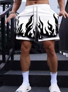 Men's Shorts, Men Shorts, Casual, Workout Shorts, Jersey Men, Boyfriend Style Printed, Gym Clothes Men, Athletic Shorts, Gym Shorts, Drawstring Waistband, Basketball Shorts, Elasticity Lightweight Sweatpants Perfect For Basketball, Baseball, Workout, Running, Training, Fitness, Athletic, Outdoor, Father's Day Gift