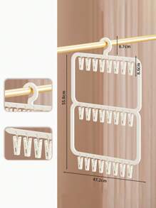 1/2/3pcs Versatile Plastic Hanger Storage Box - Ideal Organizer For Underwear, Socks & Accessories | Space-Saving Solution For Dorms | Multi-Functional Clothes And Accessory Clamp Rack"