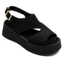 Sandalias de plataforma de novia estilo arrière croisé – Confort et allure moderne - Negro - Ver 1