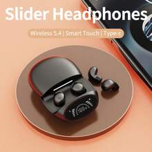 Écouteurs sans fil améliorés avec microphone, écouteurs sans fil miniatures mignons intra-auriculaires avec affichage LED, étui de recharge mini pour hommes et femmes