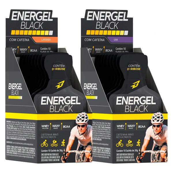 Kit 2x Caixas Energel Black - Gel de Carboidratos Total 20 Sachês - Bodyaction