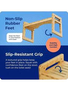 Squatty Potty The Original Toilet Stool - Bamboo Flip, 7" And 9" Adjustable Heights, Brown - Improve Bathroom Posture And Comfort - Adjustable - View 9
