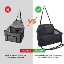 Car Seat For 2 Pets Together In The Car For Small Dogs Up To 30kg - Black - View 6