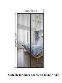 1pc Summer Anti-Mosquito Magnetic Door Curtain, Static Silent Striped Door Curtain For Home Use