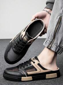 Cocooon 2025 New Style Men's Casual Slip-On Slippers, Men's Summer Breathable Closed-Toe Slippers, Men's Mesh Shoes, And Versatile Flat Shoes