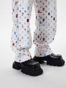 Baggy White Straight Leg Denim Pants Fashion Casual Relaxed Fit Hip Hop Non Stretch Relaxed Long Jeans Summer Mid Rise Streetwear - 白色 - 查看 2