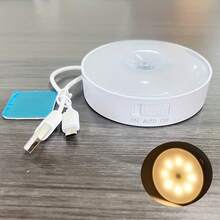 1 件/3 件/6 件运动传感器 LED 夜灯,USB 可充电橱柜灯,白光/暖白光,适用于卧室床边、厨柜衣柜灯、楼梯墙壁装饰、走廊灯(250mAh) - 白色帶撥動開關 - 查看 14