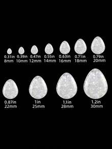 1 Cặp 8-30mm hình giọt nước Acrylic lấp lánh kim tuyến đo tai dùng xỏ khuyên cơ thể - sequin - Xem 4