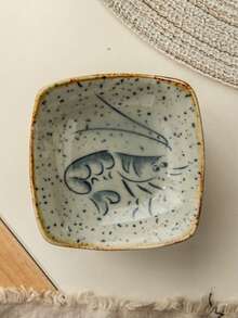 1 件/6 件陶瓷酱汁碟、蘸料盘、复古卡通方形调味盘、蘸料盘、酱油盘、寿司盘、厨房和餐厅用品