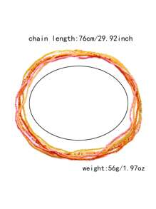 5pcs Set Boho Style Colorful Beaded Multi-Layer Belly Chain, Summer Beach Waist Bead Body Jewelry Necklace Set