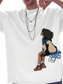 Fashionable Pattern Men's T-Shirts, Large Size T-Shirts, Cotton, Skin-Friendly And Comfortable, Suitable For Sports And Going Out, Suitable For Home, Can Be Used As Several Pieces Of Clothing, American Retro Street Style, Suitable For Summer, Gifts For People, Holiday Gifts