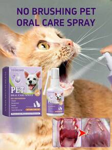 YEGBONG 50ml,Dog And Cat Tooth Cleaning Spray Pet Mouth Cleaning Breath Fresh Deodorization Odor Removal Cleaning