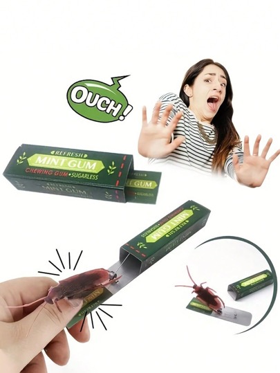 Um truque criativo e realista para baratas: goma de mascar, ideal para festas, encontros de amigos, brincadeiras assustadoras. Presentes de aniversário de verão, casamento, praia, volta às aulas, material escolar, decoração de quarto.