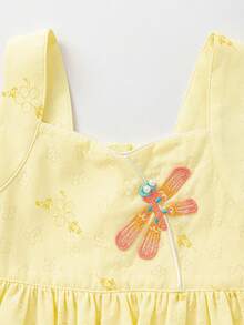 Balabala 女嬰傳統風格的公主裙，優雅的夏季服裝 - 乳黃 - 查看 6