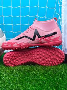 1 Paio Di Scarpe Da Calcio Per Uomo/Donna/Giovane, Stivali Alti Per Sport All'aperto, Scarpe Da Calcio Resistenti E Antiscivolo, Adatte Per Erba Artificiale, Sabbia, Prato, Campi Interni, Stringate, Scarpe Da Allenamento Leggere E Ad Alta Prestazione Con Design Grip