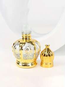 1 szt. Luksusowa złota szklana butelka z kulką - miniaturowa butelka na olejki eteryczne z pokrywką do podróży i próbek, bezzapachowa, do aromaterapii, relaksujący kosmetyk do pielęgnacji skóry, balsam podróżny