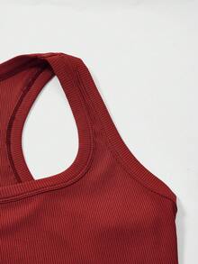 Floreya Square Neck Camisole Top For Women, Summer Chic Casual Slim Fit Waist Cinched Sleeveless Cami, Fitted Layering Or Standalone Wear, French Style, Versatile All Season Athleisure Look