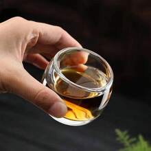 6 قطع/4 قطع/2 قطع مجموعة أكواب زجاج كريستال، فنجان شاي صغير، فنجان ابهام، فنجان لقمة واحدة، فنجان رئيسي، ديكور طاولة الشاي، شفاف، بتصميم حافة مستديرة، إحساس شفة مريح، ملمس ناعم، ضرورة منزلية