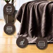 English Home Throw Blanket, Super Soft, Cozy, Lightweight Blanket For Sofa, Couch, Bed, Camping, Travel, 120x170 Cm - Brown - View 2