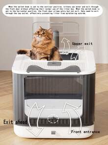 Jumbo Portable Cat Litter Box Detachable Fully Enclosed Cat Litter Box For Medium Cats Large Cat Small Cat - View 5