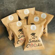 Bolsas con galletas y dulces de graduación, decoraciones para fiesta de graduación, bolsas de regalo pequeñas, bolsas de papel de regalo con pegatinas de sellado - Como se muestra en la imagen - Ver 3