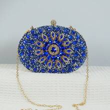 蓝色水钻向日葵晚宴包钱包。派对、俱乐部、婚礼晚宴上的女性 - 寶藍色 - 查看 8
