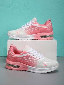 New Boy & Girl's Lace-Up Running Sneakers, Breathable Thick Sole Cushioning Running Shoes