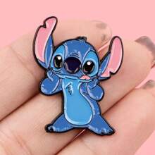 Disney 1 pièce Broche Disney Stitch, épinglette émaillée distinctive - Insigne mignon pour sacs à dos et vêtements, accessoire de broche pour vêtements, attache de sac
