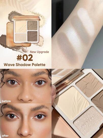 JUDYDOLL 2-In-1 Highlighter & Contour Palette, 9g, Matte & Shimmer Blush Palette, Multi-Purpose Face Shading & Brightening, Suitable For Beginners, Self-Use Or Gift, Applicable For Various Makeups, Parties, Weddings, And Occasions