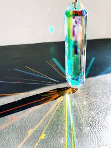 1 Stück großer Kristall Sonnenfänger Prisma, Glas Prisma zum Aufhängen als Sonnenfänger, Regenbogenerzeuger für Fenster, Balkon, Küche, Garten Dekoration, Feiertage, Feste