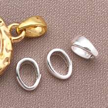 10/20/30pcs 3x7mm 18K Gold Plated Pinch Clip Bail Clasps Pendant Clasp Connectors Bails Pendant Brass Necklace Snap Bails For Neckalace Bracelet Jewelry Making DIY Craft