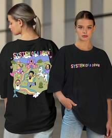 T-Shirt System Of Tour Brazil A Down Fans Rock Band Salomon Cute Wake Up! - 黑色 - 查看 1