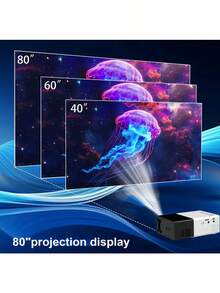 LIPETY Portable Mini Projector With Built-In Speakers, 30,000 Hours LED Lifespan, Compact Design For Home Theater, Movie Nights, And Outdoor Use, Compatible With AV/SD/USB Video, EU Plug, Mini Projector For Phone