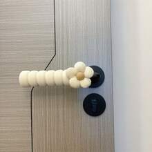 1/2 piezas Funda decorativa con flores para perilla de puerta, manga protectora suave y cálida anti-colisión, protector universal de tela para perillas de puerta, antiestática para el hogar