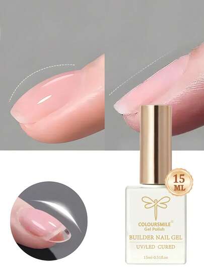 COLOURSMILE 15ml Clear Building Nail Gel Nail Polish For Strengthener Gel Extension Gel Base Coat In A Bottle Soak Off Uv Led Gel Nail Extension