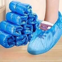100 piezas/50 piezas Cubrecalzado desechables, aptos para artículos de limpieza, hoteles de viaje, ciclismo al aire libre, cubrecalzado azules,¡mantienen los zapatos secos en días lluviosos!