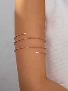 1pc Minimalist Style Metal Multi-Layer Linear Bracelet For Women - Gold - View 1