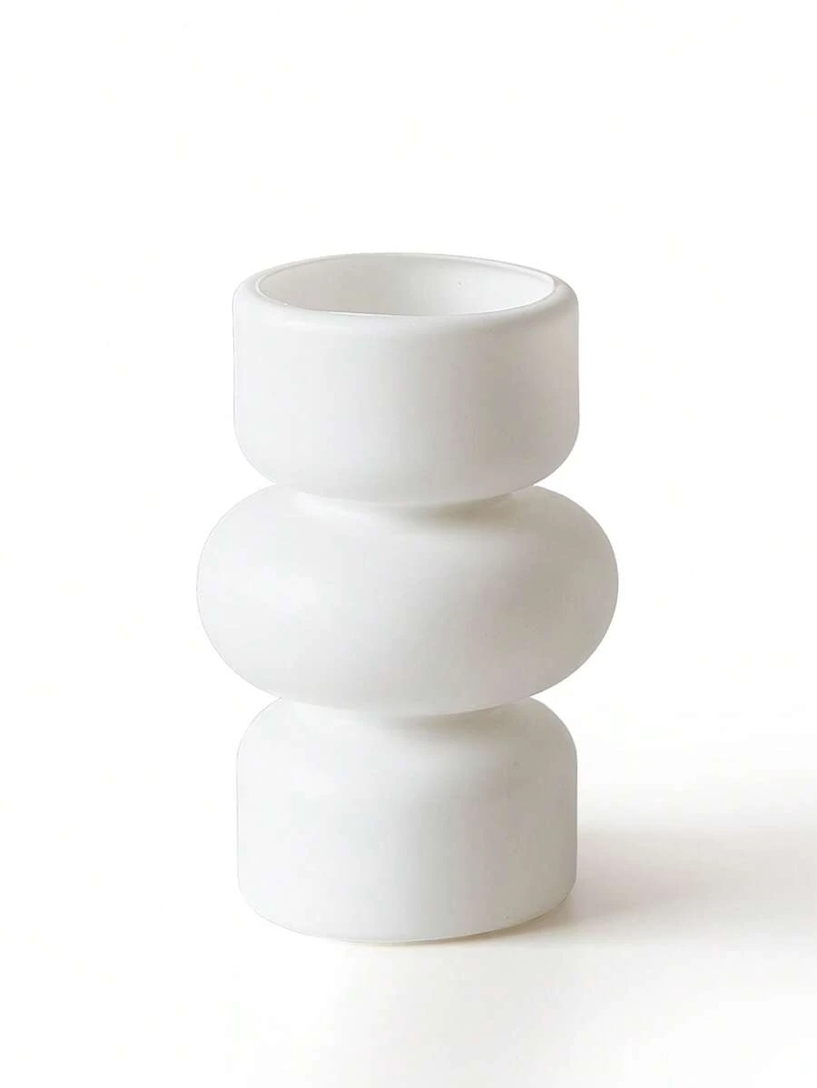 1pc Ceramic Look Plastic Vase White Unbreakable Vase For Tulips Roses Flowers Home Decor, Living Room, Table Decoration - White - View 1