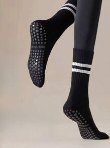 3 paires de chaussettes antidérapantes pour le Pilates, chaussettes antidérapantes pour femme pour le Pilates, chaussettes adhérentes pour le Pilates, chaussettes à grip pour le yoga, noir, blanc, rose, sport