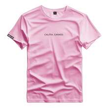 Printed Shirt 100% Cotton Casual T-Shirt - 3506 - 粉色 - 查看 1
