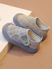 1 Pair Toddler Boys Girls Colorblock Hook And Loop Casual Sports Shoes, Suitable For Spring/Fall Everyday Outdoor Wear